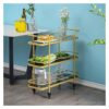 THYKL Multi-layer Kitchen Trolley Storage Trolley Storage Rack Rack Three-tier Trolley Home Home (Color : D, Size : 80cm*78cm)