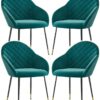 dining chair Business Dining Chairs Set Office Reception Chairs Dining Chair Set of 4 Lovely Bedroom Flannel Fabric Makeup Chair Wrought Iron Fee