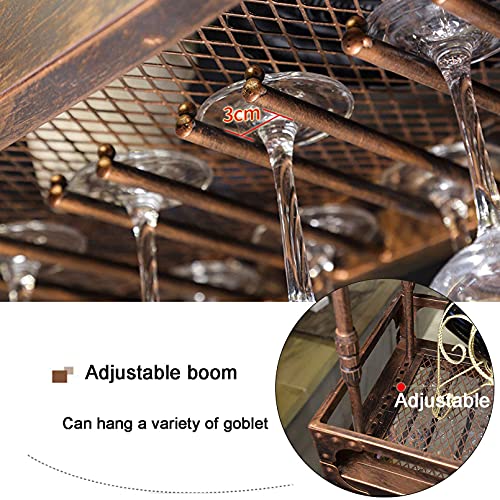 OUSIKA Wine Racks,Wine Bottle Glass Racks Modern Ceiling-Type Wine Holder,Grid Metal Frame,Wall Mounted Wine Bottle Holder Hanging Wine Glass Rac