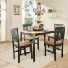 WALNUT 5 Piece Mid-Century Dining Table Set 4 Chairs With Wooden Legs Kitchen Furniture