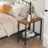 HOOBRO Narrow Side Table, End Table, Slim Bed side Table, Little Hallway Table for Small Spaces, Small Side Table with Flat or Slant Adjustable S
