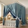 AIKASY Premium Canopy Bed Frame Post for Queen Size Beds, Enhanced Metal Poles, Four Corner Bed Brackets, Ideal for Metal and Wood Bed Frames, Be