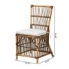 Baxton Studio Dining Chair, Rattan, White/Natural Brown