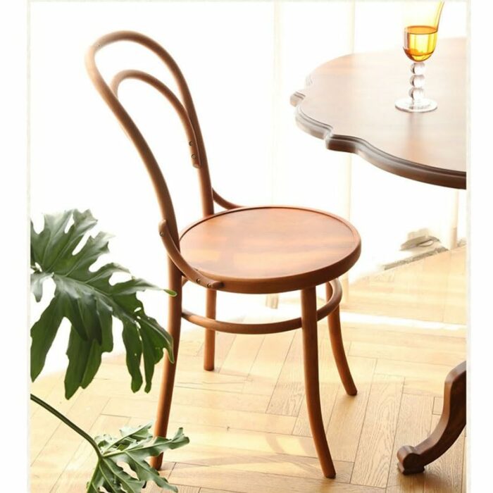 LUKEO Wood Dining Chairs Chairs for Kitchen Retro and Nostalgic Home Furniture Backrest Stool Movable