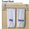 Over the Door Towel Rail, Towel Rack Stainless Steel Retractable Bath Double and Single Bar Towel Shelf Holder for Bedroom Bathroom Kitchen Livin