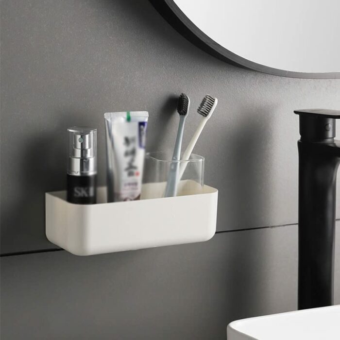 RSOCHS Wall Mounted Nail Free Toilet Shelf Bathroom Storage Rack Wall Rack Bathroom Storage Rack for Wall Shelf Organizing