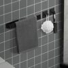 ANOTHEEE Hand Towel Holder Black Towel Ring Self Adhesive Towel Rail for Bathroom, Towel Rail Self Adhesive With 2 Pac Self Adhesive Hooks SUS304
