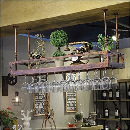 Stylish Simplicity Down Wine Rack, Red Wine Solid Wood Wine Rack, Multi-Function Storage Wine Rack, Creative Display Stand, Home Goblet Holder, C