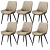 dining chair Kitchen Dining Room Furniture Chairs Living Dining Chairs Set Of 6 Kitchen Chairs with PU Cushion Seat Back Modern Mid Century Livin
