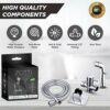 Zotti Portable Travel Bidet Sprayer | Shattaf Hand Held Shower | Connects to Any Shower Hose | Douche Kit 2 | Pet Washing | Chrome 3 Metre Hose
