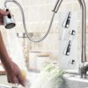 3 Functions Kitchen Tap Spray Head Pull Out Spray Shower Head for Kitchen Bathroom Mixer Tap Faucet Replacement Part, G 1/2 Connector, Chrome Fin