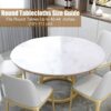 TWUTGAYW Round Tablecloth, Waterproof Tablecloth PVC Elastic Edged With Flannel Backing Table Cover, Plastic Wipe Clean Table Cloth for Outdoor P