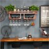 Wall-Mounted Wine Rack, Vintage Iron Wine Rack, Multi-Function Storage Wine Rack, Creative Display Stand, Home Goblet Holder, Cabinet Bar Kitchen