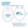 Croydex Sit Tight Carron Soft Close Toilet Seat, Wood, White, 47 x 36.5 x 6 cm