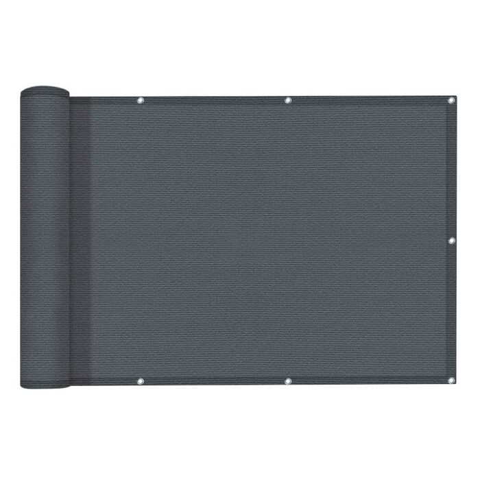 LOVE STORY Balcony Protect Privacy Screens Rectangle(PES) 0.9 x 5 m Charcoal Waterproof polyester for Outdoor Balcony Garden