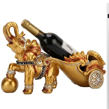 EYLINK Wine Racks, Elegant Magic Metal Wire Wine Single Bottle Holder，Golden Resin Crafts Gift European Horse
