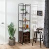 Honey-Can-Do Free-Standing Wine & Bar Storage Tower, Steel, Black, 150 lbs