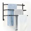 Towel Rail Wall Mounted 3 Tier Towel Rack Stainless Steel Towel Holder Anti-rust Towel Shelf Towel Bar with Hooks Wall Mounted Bath Towel Rack fo