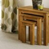 Julian Bowen Coxmoor Nest of Tables, Oak,Height: 48, Width: 50, Depth: 35cm