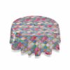 xigua Polka Dot Round Tablecloth with Zipper Umbrella Hole, Waterproof Spillproof Polyester Fabric Table Cover for Outdoor Patio Garden Dining Pa