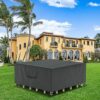 WISCLASS Garden Furniture Covers Waterproof,windproof garden table cover,Large outdoor furniture covers,Anti-UV,patio rattan furniture covers,Rec