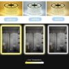 Super Slim Bathroom Mirror Horizontal | 1 Led Strips| Polished Edge Frameless | Defogger And Dimmer|Touch Switch|Copper Free Silver Backed, Suita