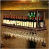 Ceiling Wine Rack Vintage Wrought Iron Metal Home Multi-Function Living Room Display Wine Rack Glass Wine Cup Bracket - Restaurant Kitchen Bar Ad