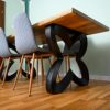 Clover Luxury Dining Table 200cm x 80cm | Solid ash wood | Unique modern design and warm appearance | Large epoxy resin wooden table