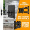 NANOOK swivel TV wall mount for 19-43 inch TVs | Tiltable | Wall bracket for LCD, LED, QLED and OLED televisions | Universal compatibility | VESA
