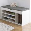 Wooden Shoe Storage Bench With Drawer,Modern Shoe Cabinet With Door,Entryway Shoe Bench With Padded Seat Cubby,D Walnut,80X24X50Cm(31X9X20Inch)