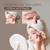 Tektalk LED Make-up Mirror 1X 5X Magnification Three colors of Light Two-Sided with Touch Dimmer Switch Battery and USB Powered 90°Rotation Cosme