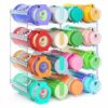 Water Bottle Organizer (Upgraded Widen), 4 Pack Stackable Plastic Water Bottle Cup Holder, Wine/Drink/Water Bottle Storage Stand for Kitchen Coun