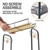 KINGRACK 4-Tier Slim Rolling Cart with Wooden Tabletop,Easy Assemble Mobile Storage Trolley On Wheels,Slide Out Utility Cart Shelving Units for N