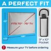 Weatherproof Outdoor TV Cover 72"-75" inch - Full coverage for Flat TVs - Universal for Any Mount and Stand - Grey