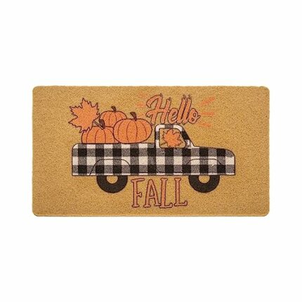 Happy Fall Y'All Fall Mats For Elderly Autumn Door Mat Front Door Outdoor Entrance, Hello Pumkin Buffalo Truck Outdoor Mats for Patio 43 * 75cm
