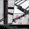 ybaymy Swivel Towel Rail Wall Mounted Rack Holder with 7 Bars Hanger Bath Swing Out Bar Top Layer 90° Folding Function 6 Hooks for Kitchen, Bathr
