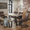 Julian Bowen Set Of 2 Brooklyn Chairs, Brown,Height: 89, Width: 47, Depth: 65cm