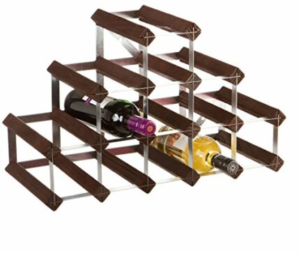 RTA 14 Bottle Pyramid Traditional Wine Rack-Fully Assembled-Dark Pine (FSC)