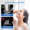 VEHHE Shower Head (NOT for Electric Showers), 7 Spray Modes Shower Heads, Large Universal Shower Head with Non-Clogging Silicone Nozzles, Single