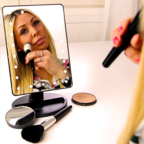 Absolutely Luvly Natural Daylight Lighted Makeup Mirror/Vanity Mirror with Touch Screen Dimming,Detachable 10X Magnification Spot Mirror