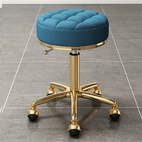 AANAN Stools,Beauty Stool Rolling Stool, Comfortable Swivel Stool on Wheels, Heavy Duty Hydraulic Metal Stool with Rod for Salon, Massage, Clinic