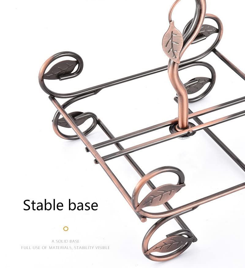 TFIIEXFL European Double Bottle 6Cups Wind Rack Leaf G-Shaped Cup Holder Goblet Wine Storage Basket Bar Family Wine Tools