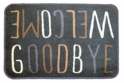 Checkmart Indoor designer Doormat, Front Door Mat for Entrance (50x75cm Light Grey) Machine Washable Entryway Rug anti Slip Dirt Trapper Door Rug