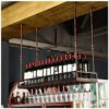 SUCHETA Hanging Wine Rack with Glass Holder and Shelf, Wine Bottle Holder, Hanging Glass Holder, Creative Wine Holder, Decoration for Home, Europ