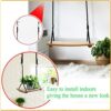 Wood Tree Swing Adult Children Hanging Beech Tree Rope Garden Swings Seat Chair for Indoor Outdoor with Adjustable Rope (24''x10'')