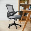 Flash Furniture Office Chair, Ergonomic Office Chair with Mesh Back Support, Contoured and Height Adjustable Seat and Tilt Lock Lever, Grey, 64.7