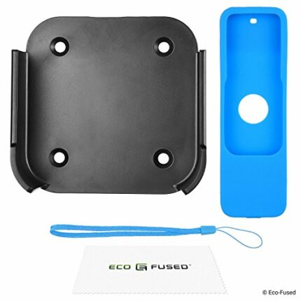 Eco-Fused replacement Wall Mount and Remote Control Cover compatible with Apple Apple TV 4 / Apple TV 4K Easy to Install -Holder Bracket Frame-Pr