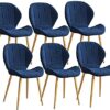 Kitchen Dining Room Furniture Chairs Kitchen Chairs Set Of 6 Velvet Dining Chairs Metal Legs Retro Kitchen Chairs for Kitchen Restaurant Modern O