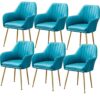 dining chair Kitchen Dining Room Furniture Chairs Kitchen Dining Chair Set Of 6 Living Room Armchair with Metal Legs Velvet Seat and Backrests fo