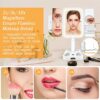 Shansis Lighted Makeup Mirror, 2X/3X/10X Magnifying Mirror, Makeup Mirror Adjustable Height with Lights and Magnification, 3 Color Light Up Mirro